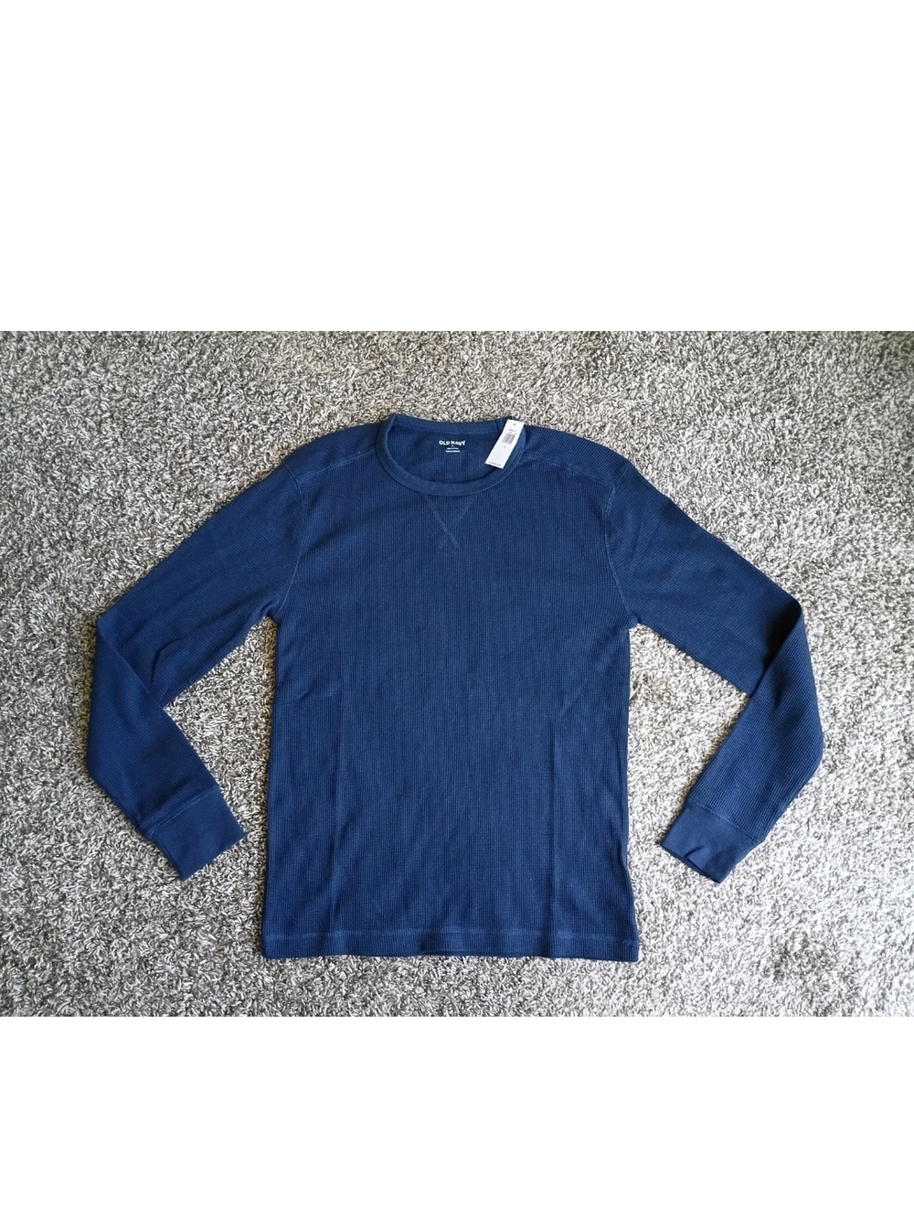 NWT Old Navy Mens Waffle Knit Long Sleeve Thermal Dark Blue Small